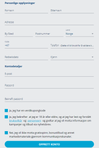 NorgesSpill registreringsprosess